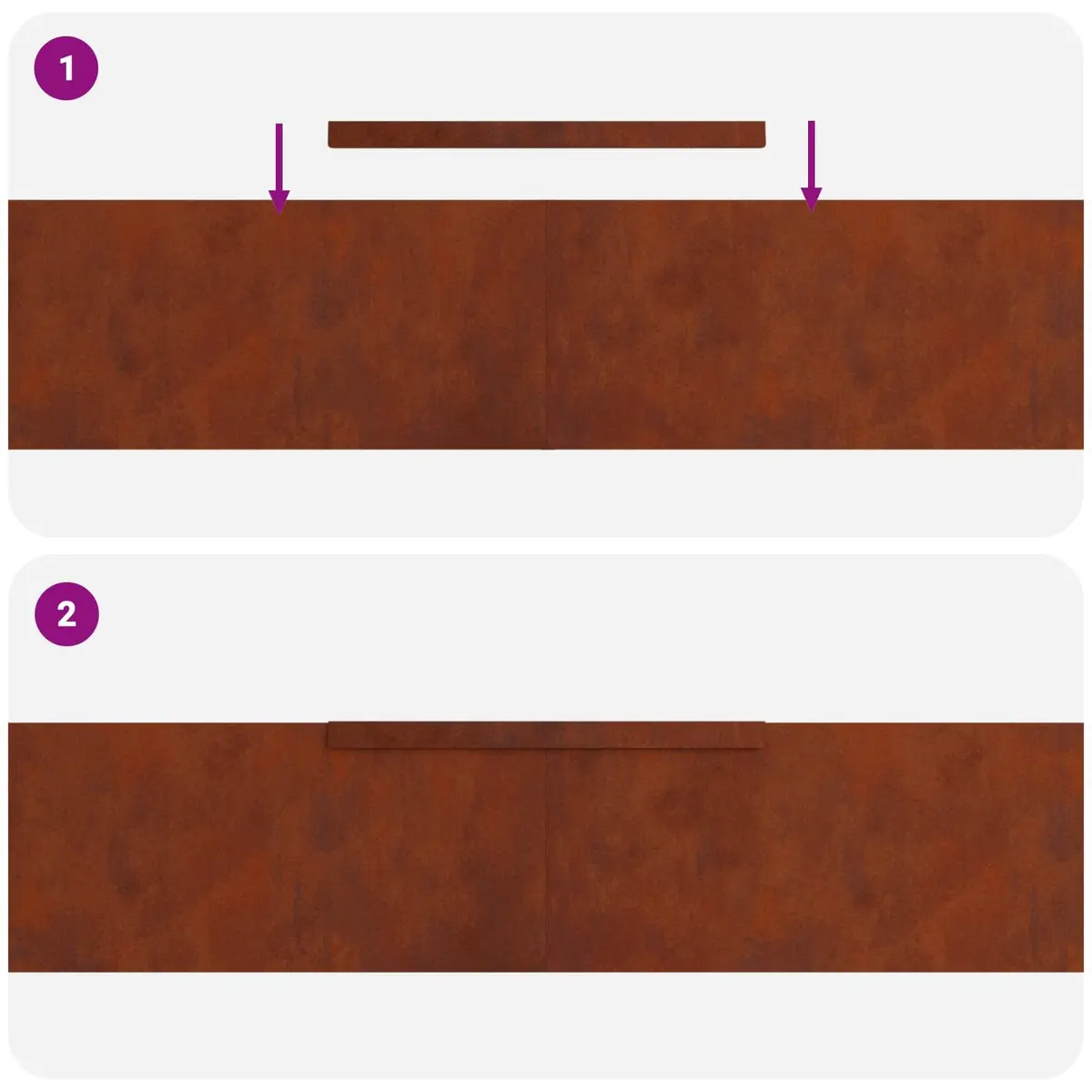 Garden Lawn Edging Outdoor 4 Pieces Weathering Steel Border Rusty Brown