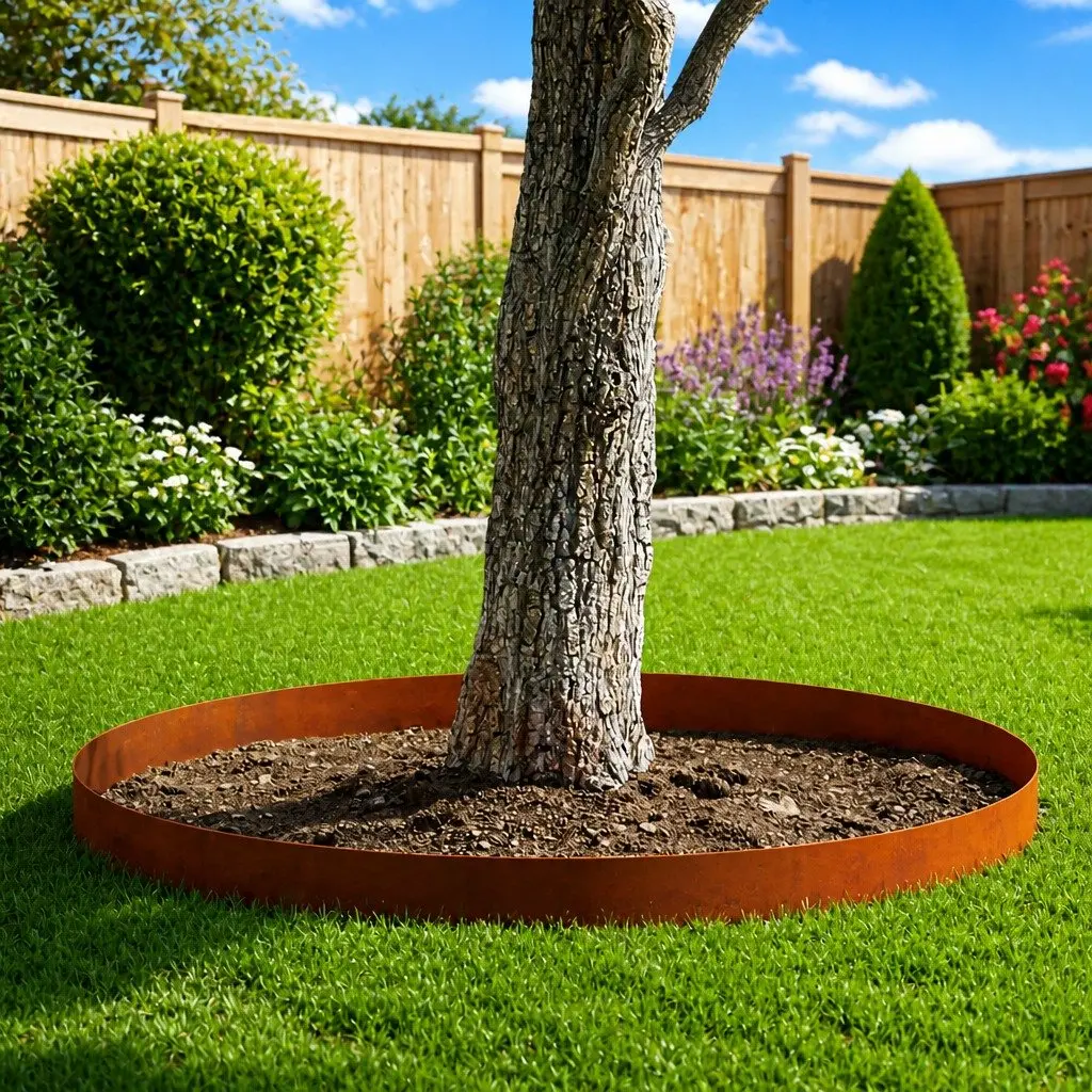 Lawn Edging Garden Border 450cm Weathering Steel Brown Outdoor