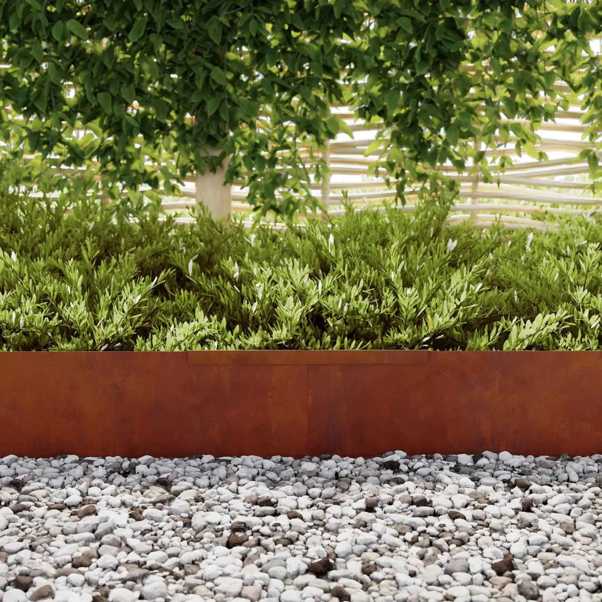 Lawn Edging Garden Border 450cm Weathering Steel Brown Outdoor