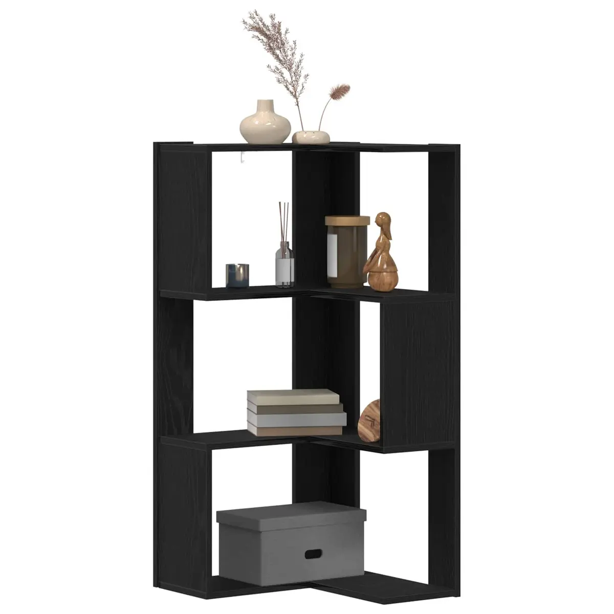 Bookcase Storage Shelving Unit Black Oak 50 x 50 x 102 cm Engineered Wood