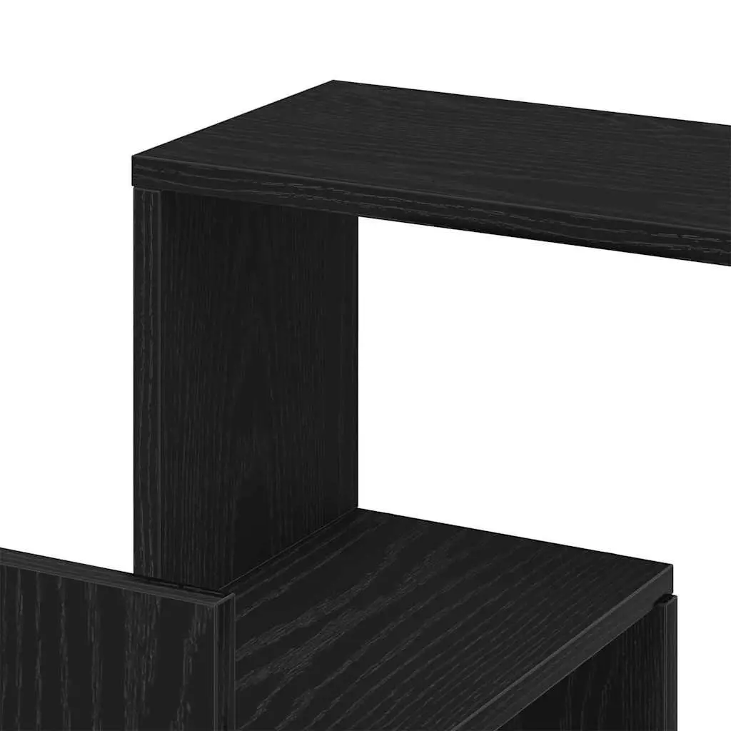 Wall Corner Shelf Black Oak Storage Display Organiser 45 x 45 x 147 cm