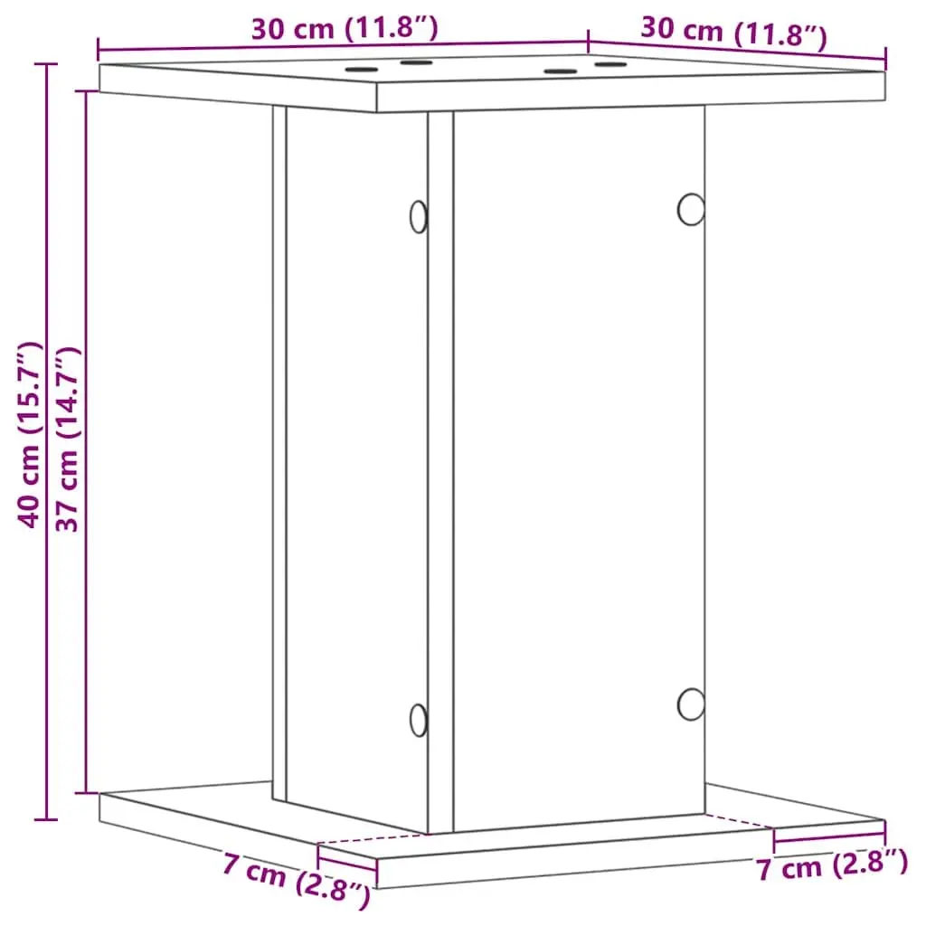 Speaker Stands Modern Audio Support 30 x 30 x 40 cm Black 2 Piece