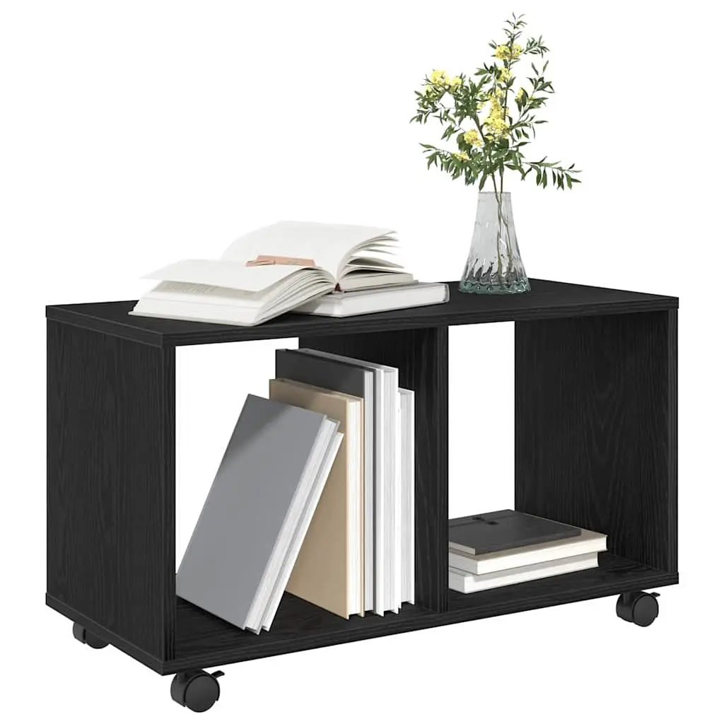 End Table Modern Accent 72cm Black Oak Engineered Wood Living Room Furniture