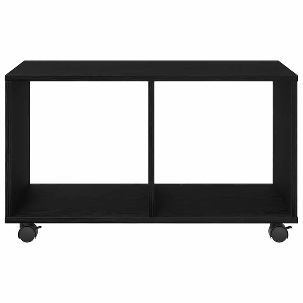 End Table Modern Accent 72cm Black Oak Engineered Wood Living Room Furniture