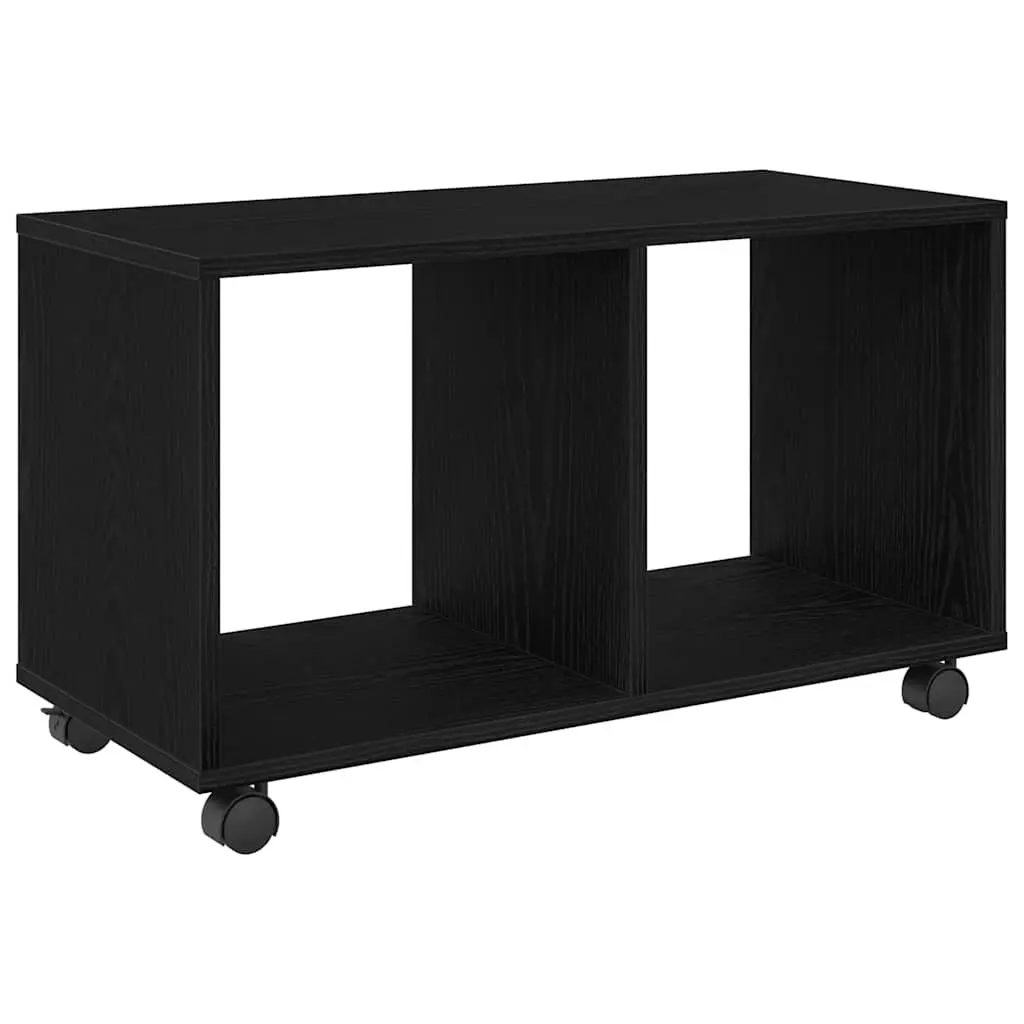 End Table Modern Accent 72cm Black Oak Engineered Wood Living Room Furniture