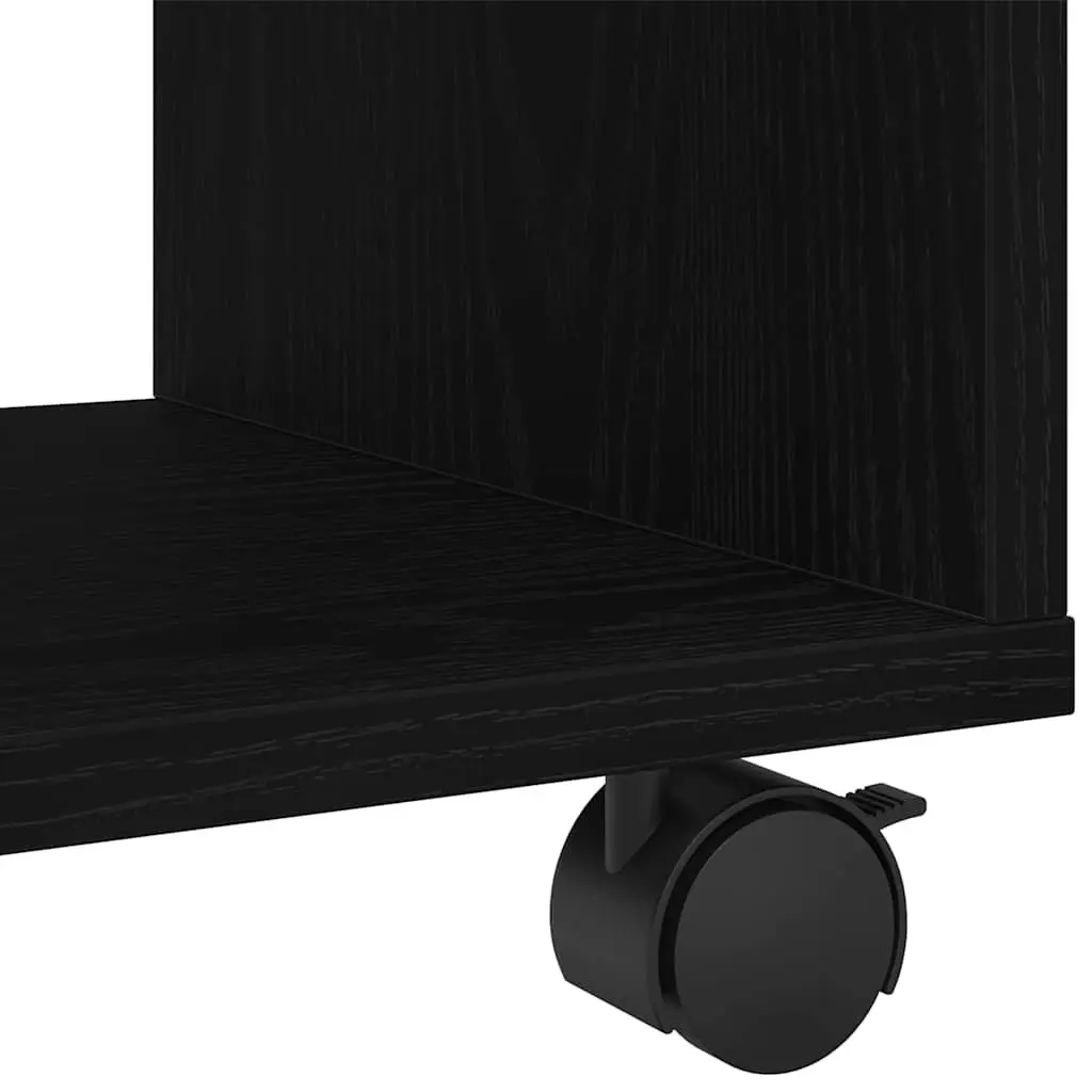 End Table Modern Accent 72cm Black Oak Engineered Wood Living Room Furniture