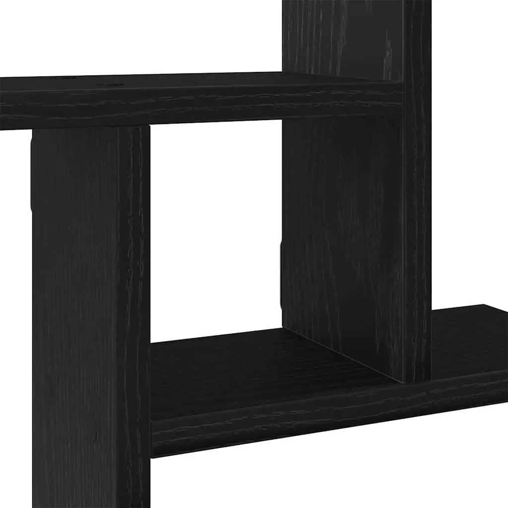 Wall Shelves 2 pcs Black Engineered Wood Floating Storage Display Organiser