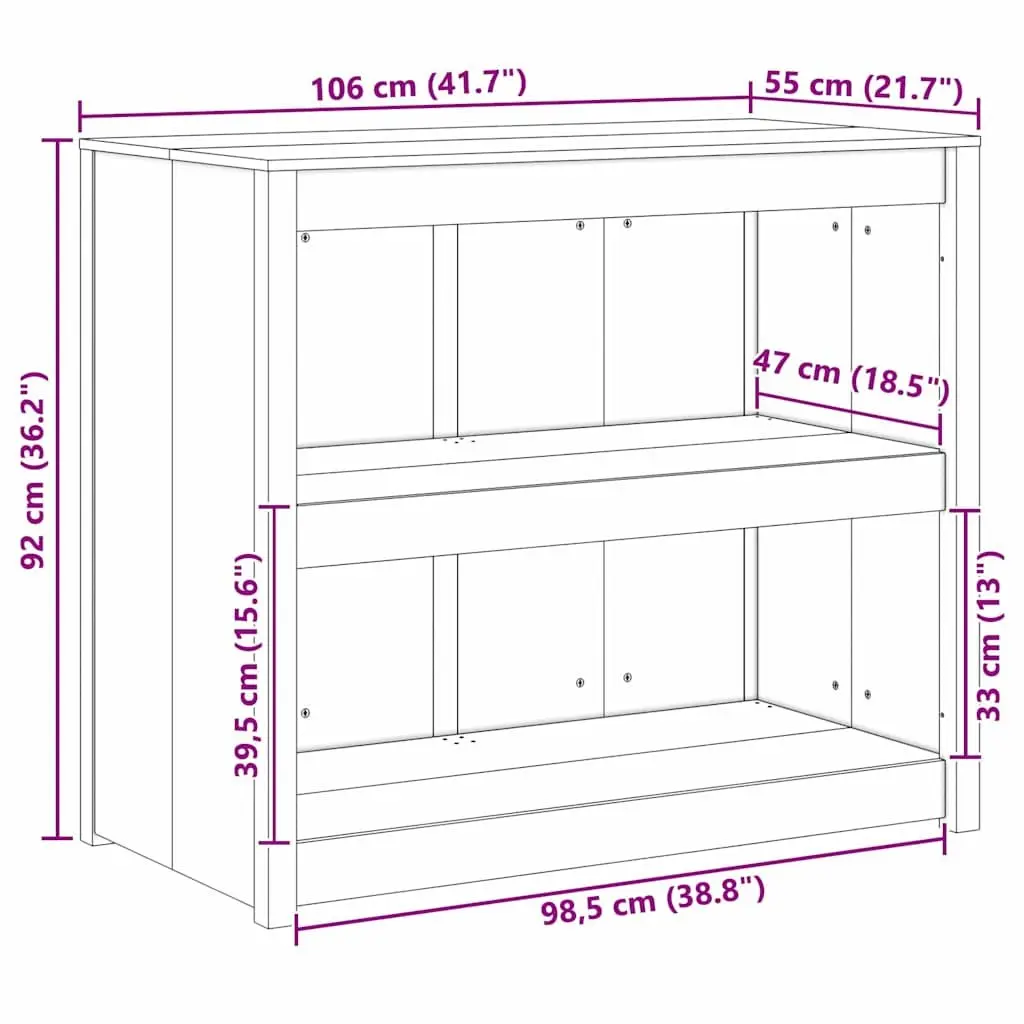 Kitchen Cabinet Storage Furniture Modern Brown Oak 106x55x92cm