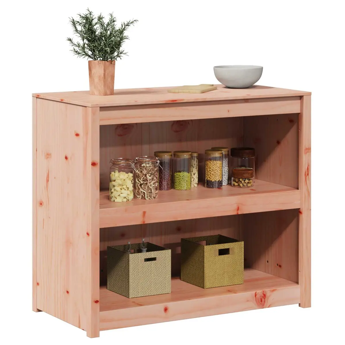 Kitchen Cabinet Storage Furniture Modern Brown Oak 106x55x92cm