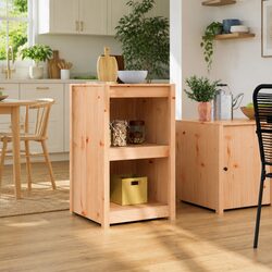 Warm and Durable Kitchen Cabinet in Brown Oak Finish