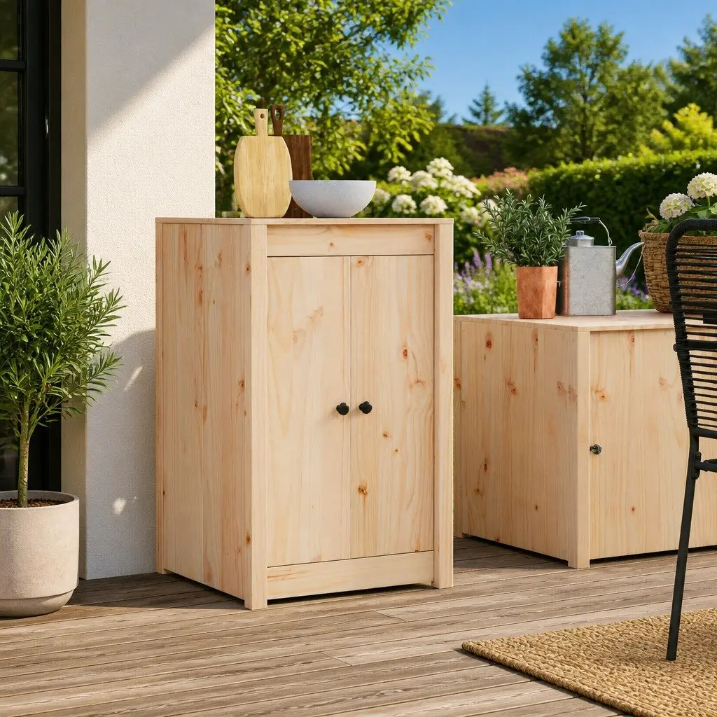 Kitchen Cabinet Door Brown Oak Solid Pine Wood 50 x 82 cm Modern Design Storage