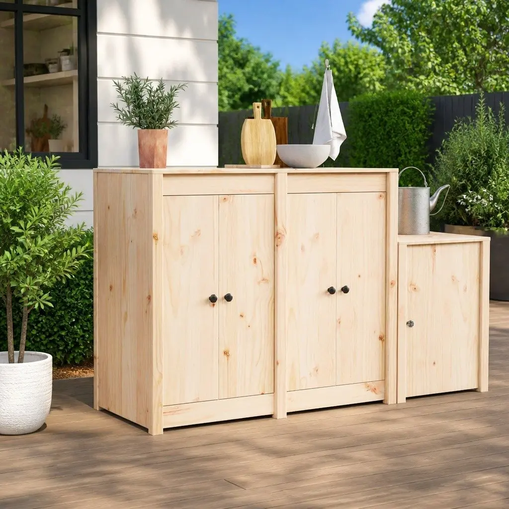 Kitchen Cabinet Door Modern Solid Pine Cream 50 x 9 x 82 cm Contemporary Indoor