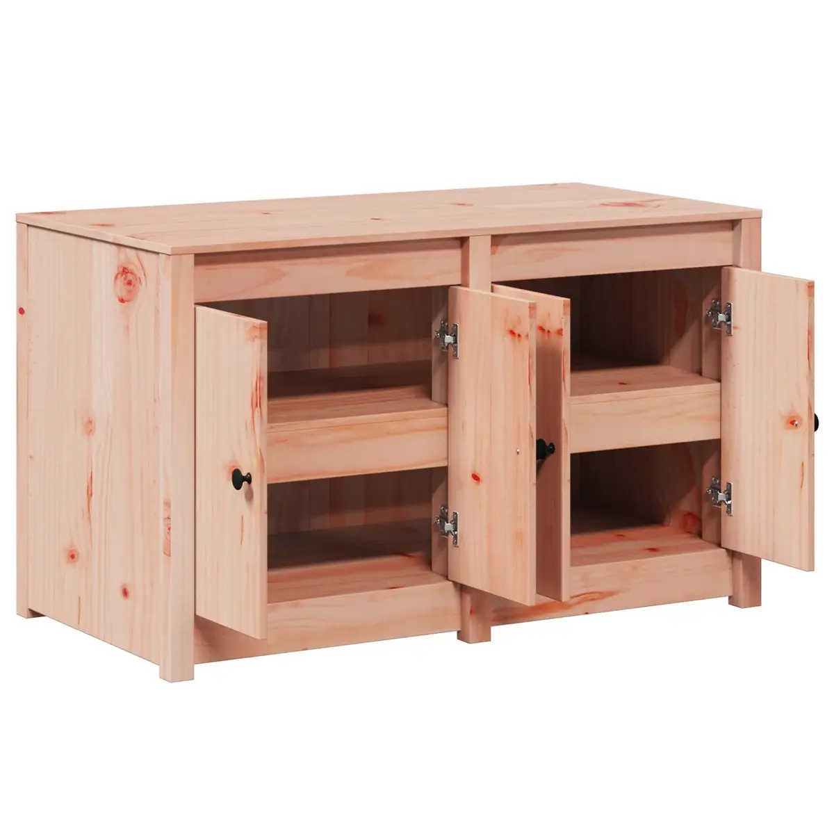 Kitchen Cabinet Storage Unit Modern Brown Oak Solid Pine 106x55x64 cm