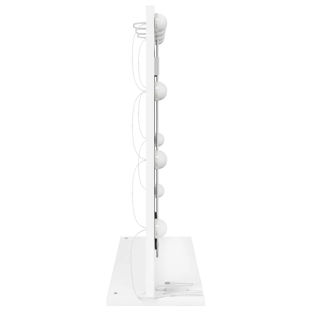 LED Vanity Mirror Makeup 60x55x18cm White Glass Engineered Wood