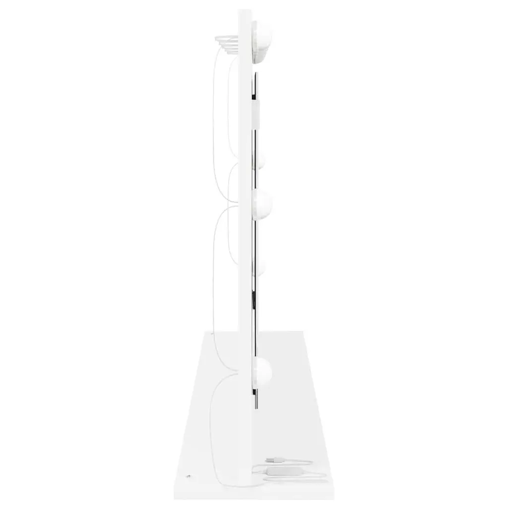 LED Vanity Mirror Integrated Lighting 100 x 55 cm White Glass Engineered Wood