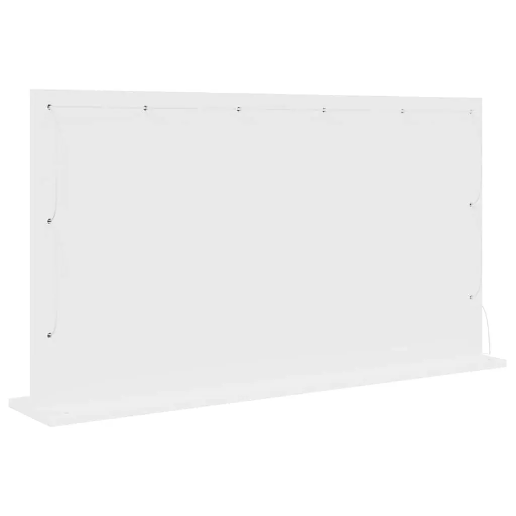 LED Vanity Mirror Integrated Lighting 100 x 55 cm White Glass Engineered Wood