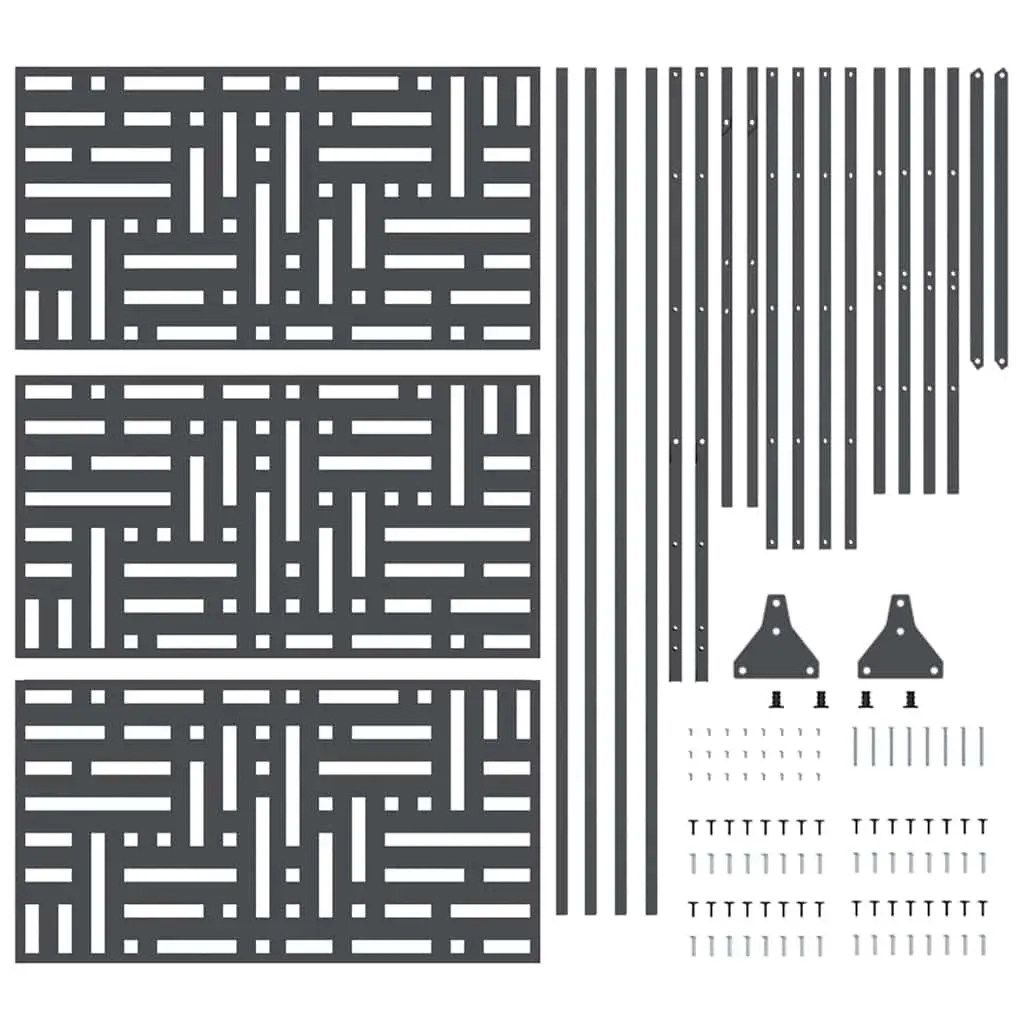 Steel Garden Privacy Screen Outdoor Fence Panel 100x50x180cm Anthracite
