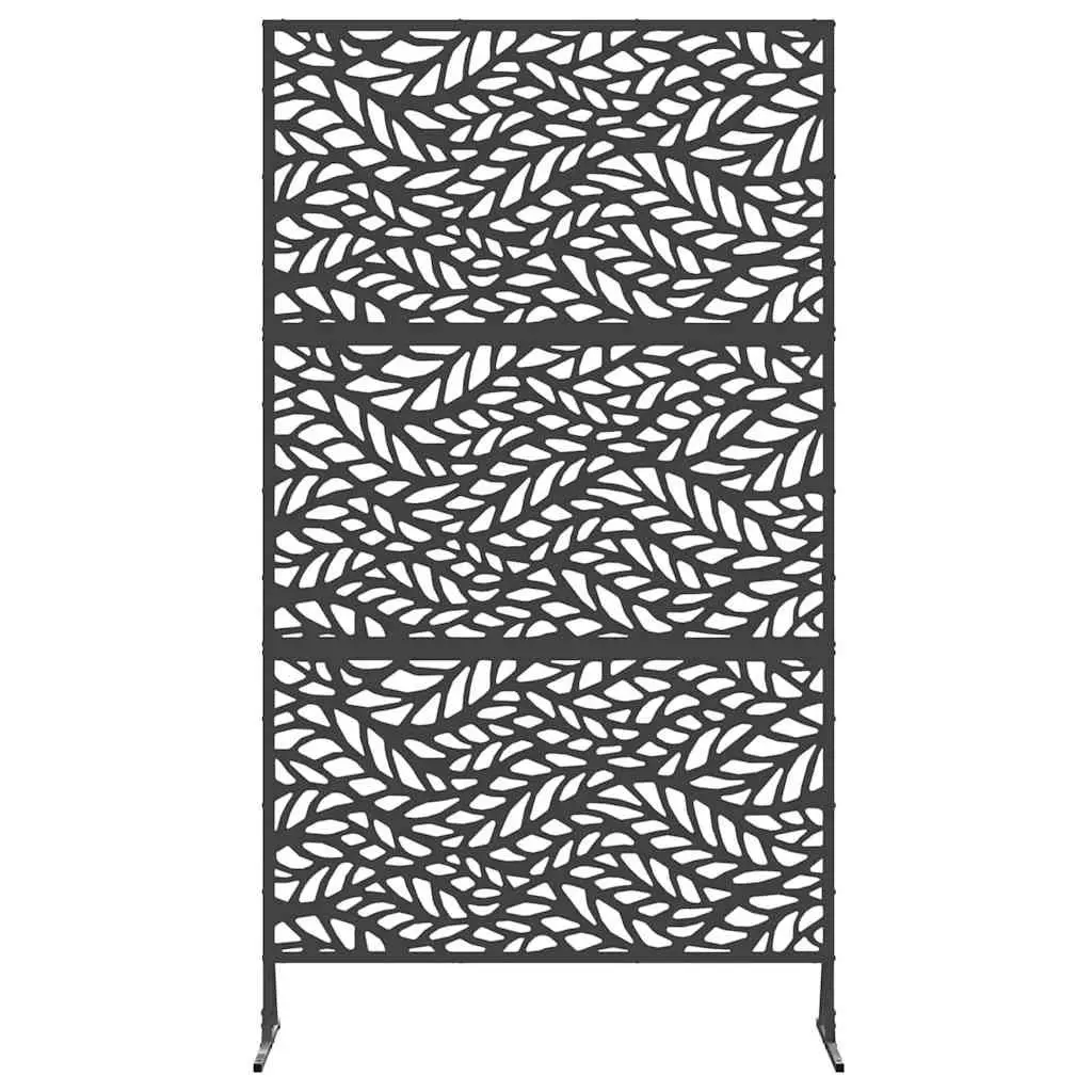 Garden Privacy Screen Steel Outdoor Patio Barrier Panel 100 x 50 x 180 cm Black