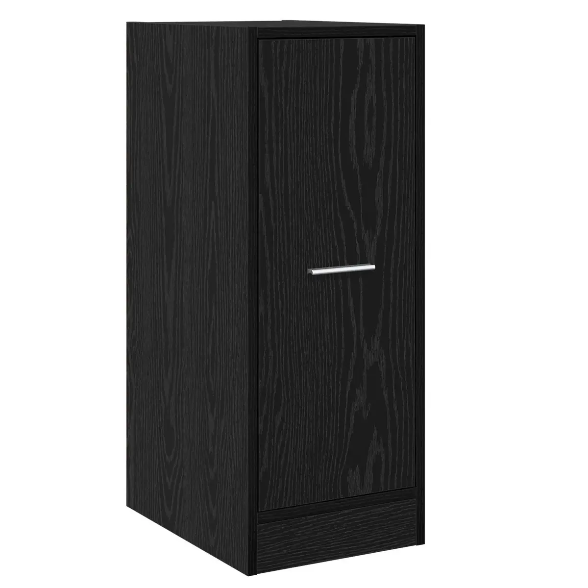 Storage Cabinet Black Oak Modern Apothecary Design Engineered Wood Home