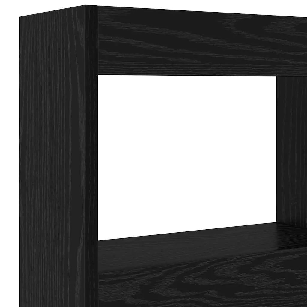 Modern Headboard Black Oak Engineered Wood with LED Light USB 120cm Bedroom