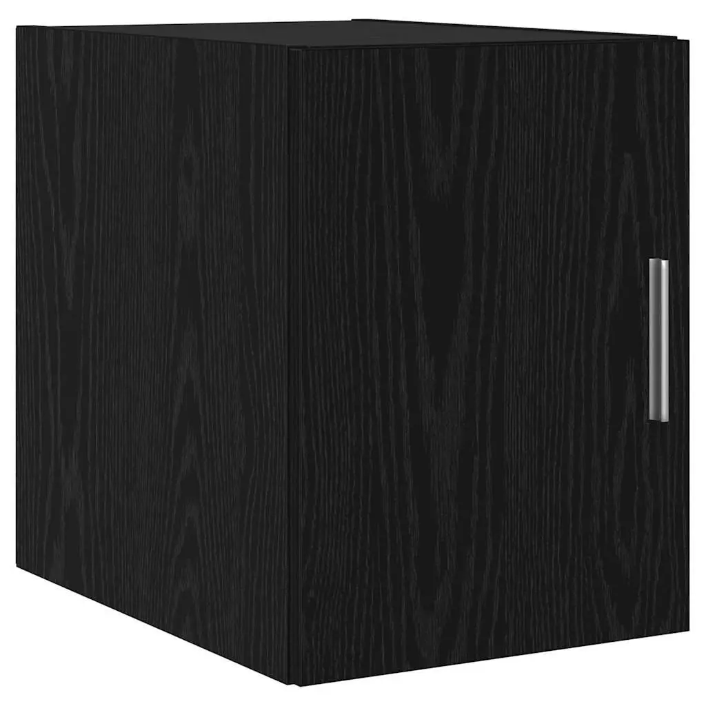 Wall-Mounted Cabinet Black Oak Storage Furniture Living Room Dining Area Display