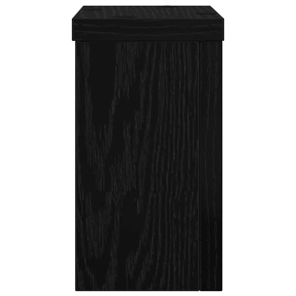 Plant Stand Set 2 pcs Indoor Outdoor Display Black Engineered Wood