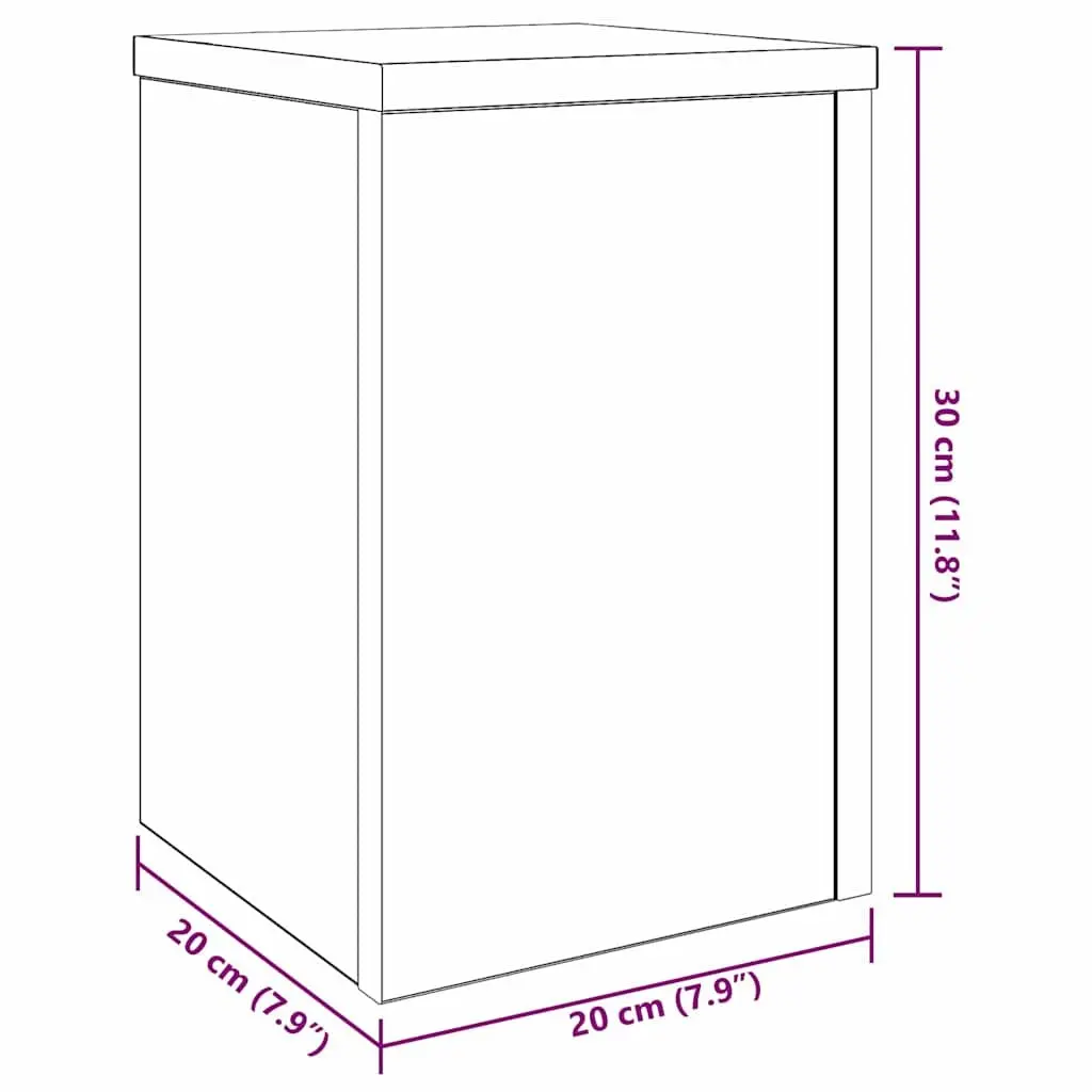 Plant Stand 2 pcs Indoor Outdoor Display 20x20x30cm Black Engineered Wood