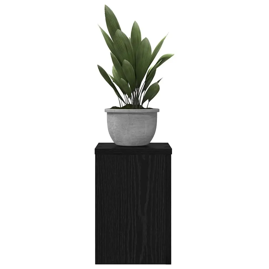 Plant Stand 2 pcs Indoor Outdoor Display 20x20x30cm Black Engineered Wood