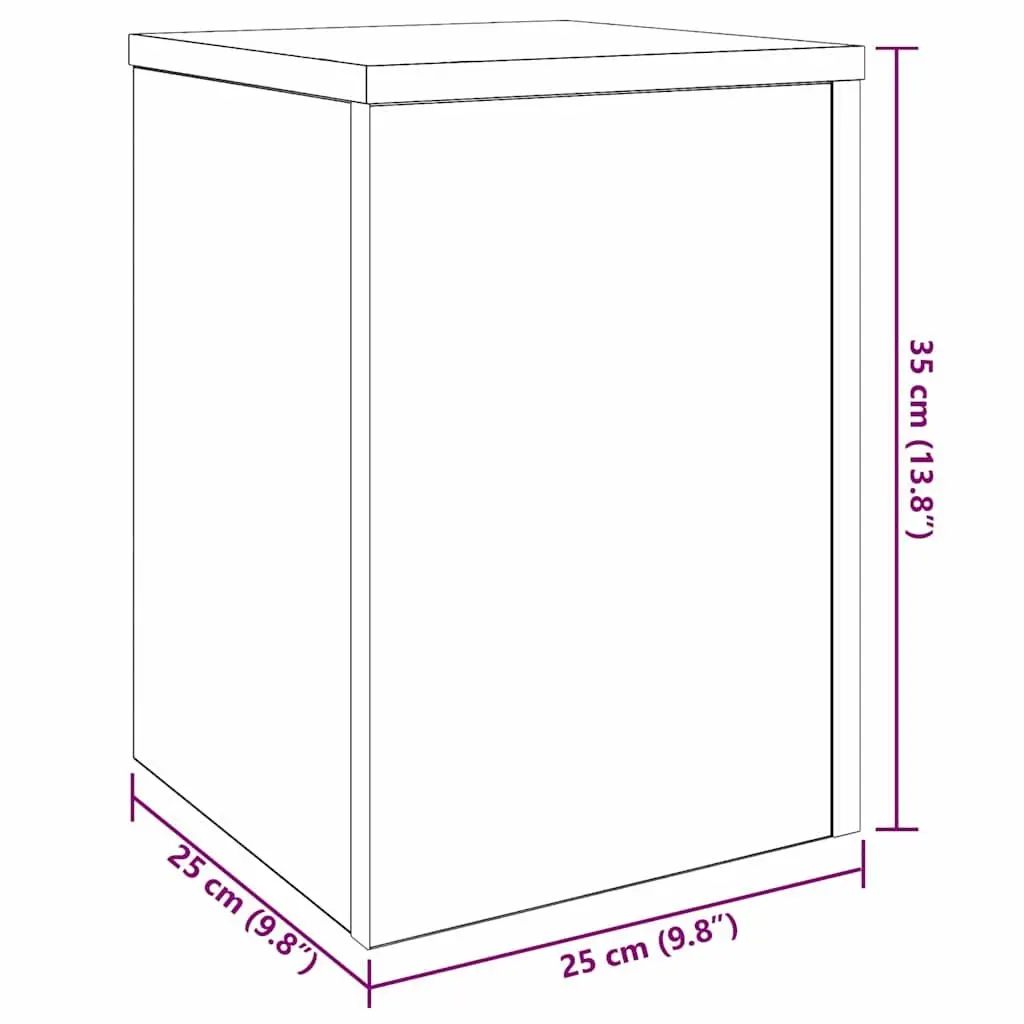 Plant Stand 2 pcs Indoor Outdoor Garden Display 25 x 25 x 35 cm Black Oak