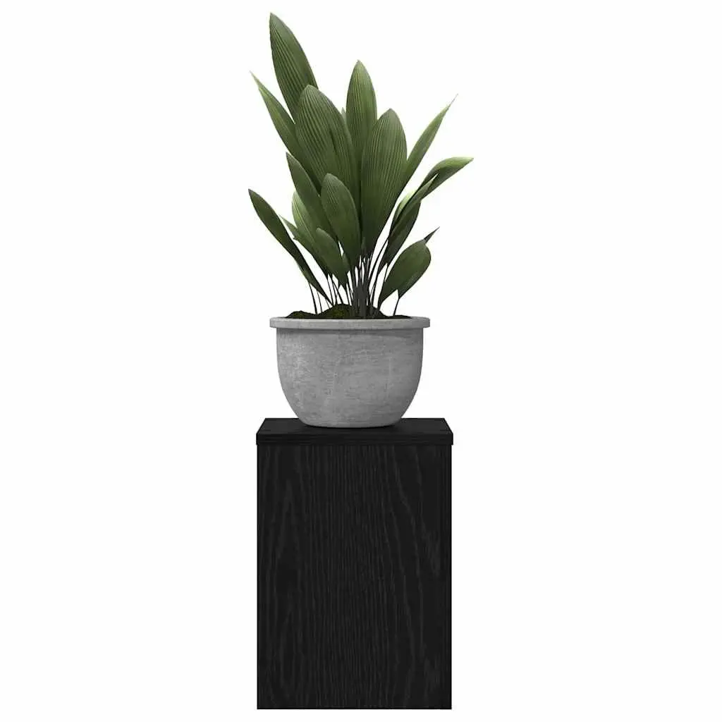 Plant Stand 2 pcs Indoor Outdoor Garden Display 25 x 25 x 35 cm Black Oak