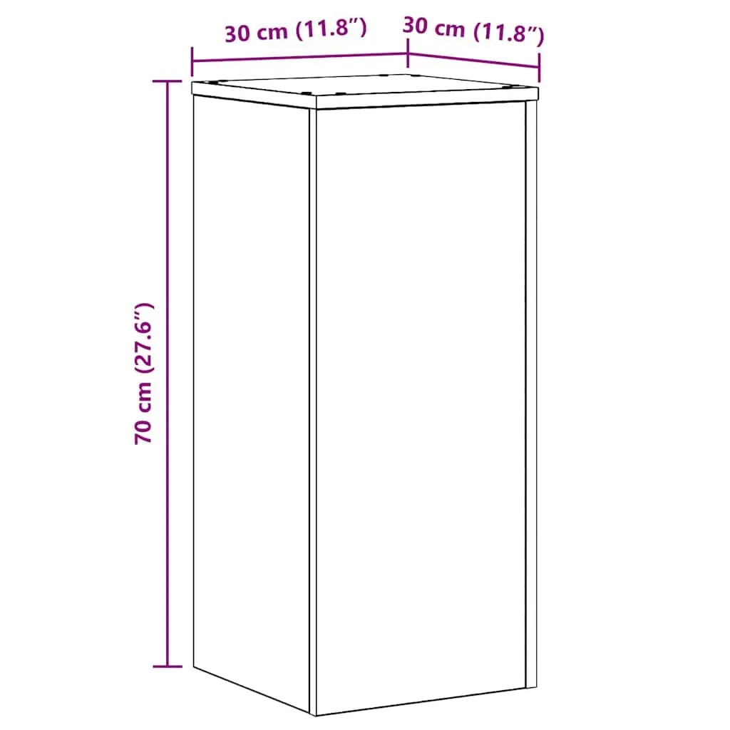 Plant Stand 2 Pieces Indoor Outdoor Display 30x30x70cm Black Oak Engineered Wood