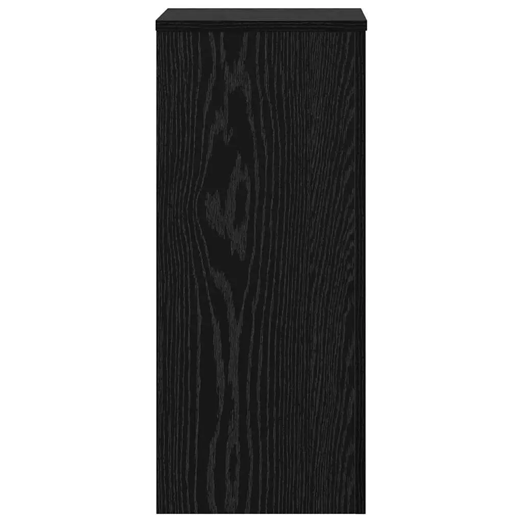 Plant Stand 2 Pieces Indoor Outdoor Display 30x30x70cm Black Oak Engineered Wood