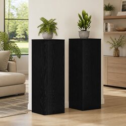 Reliable Black Oak Plant Stand 33x33x100cm for Your Home
