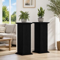 Reliable Black Oak Plant Stand 33x33x80cm for Your Plants