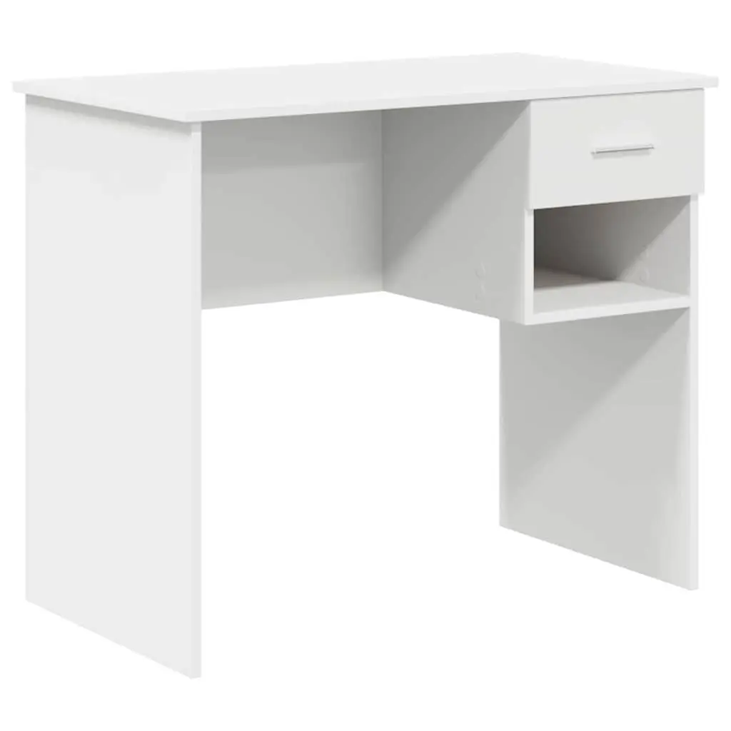 Writing Desk White Engineered Wood Office Study Furniture 90 x 49 x 75 cm