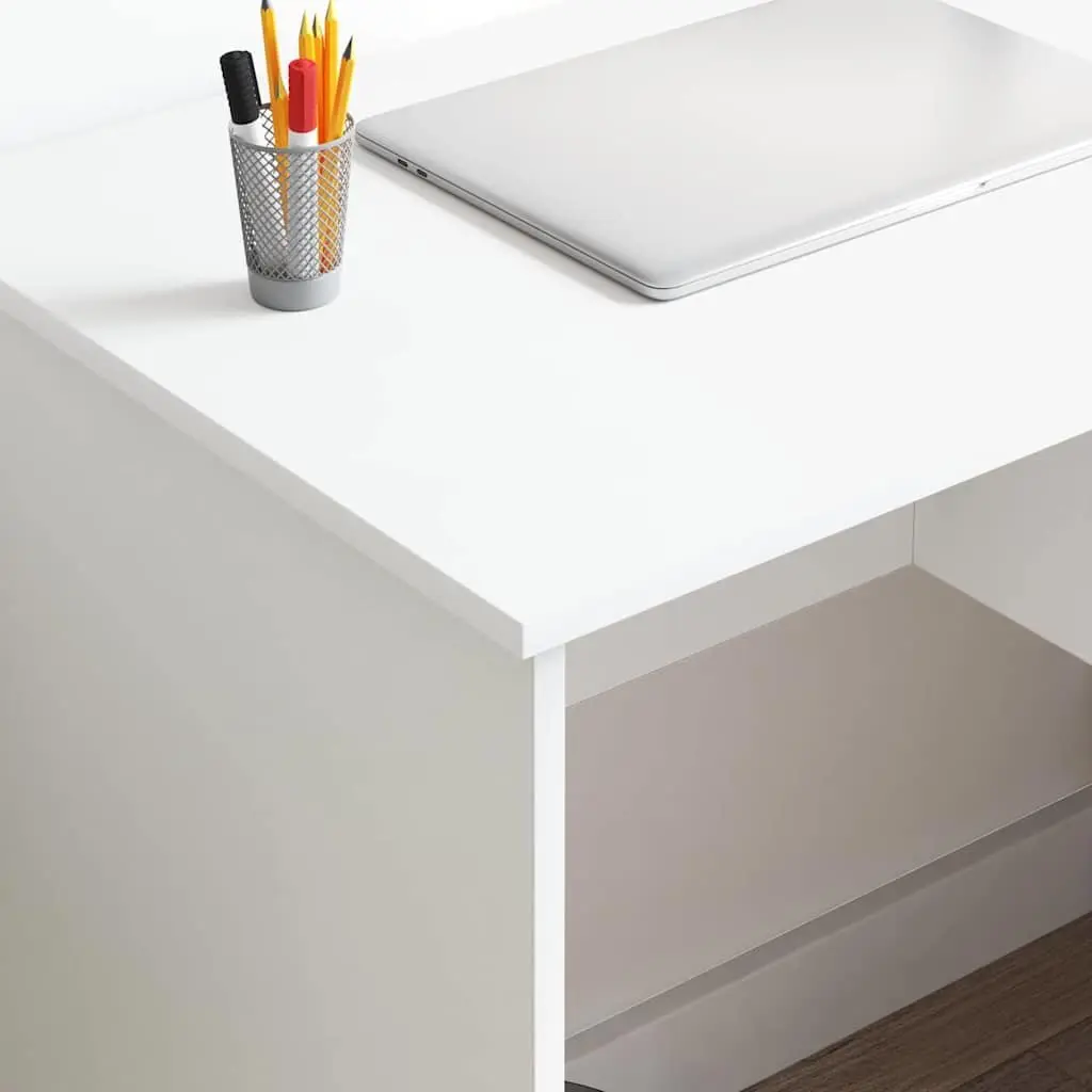 Writing Desk White Engineered Wood Office Study Furniture 90 x 49 x 75 cm