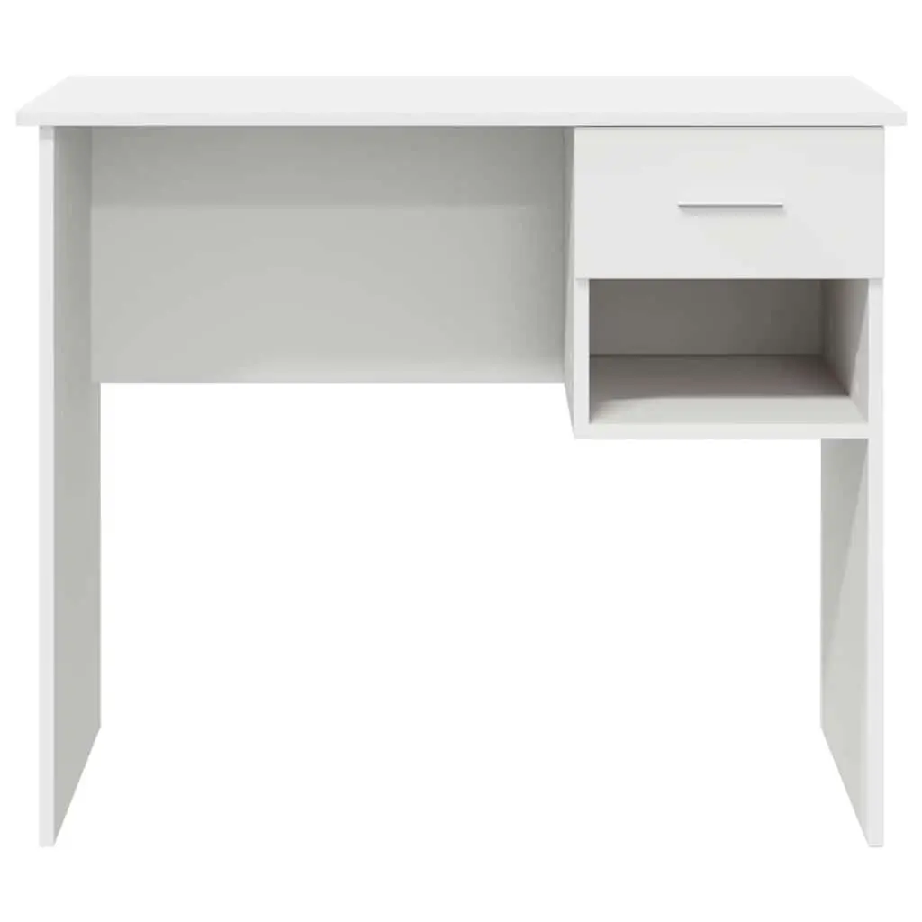 Writing Desk White Engineered Wood Office Study Furniture 90 x 49 x 75 cm