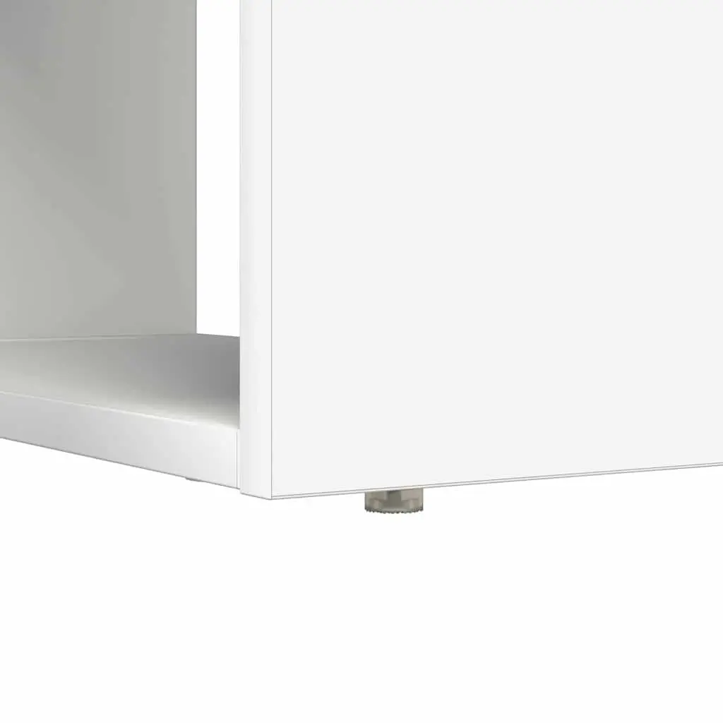 Study Desk White 113x54x120cm Modern Office Workspace with Shelves