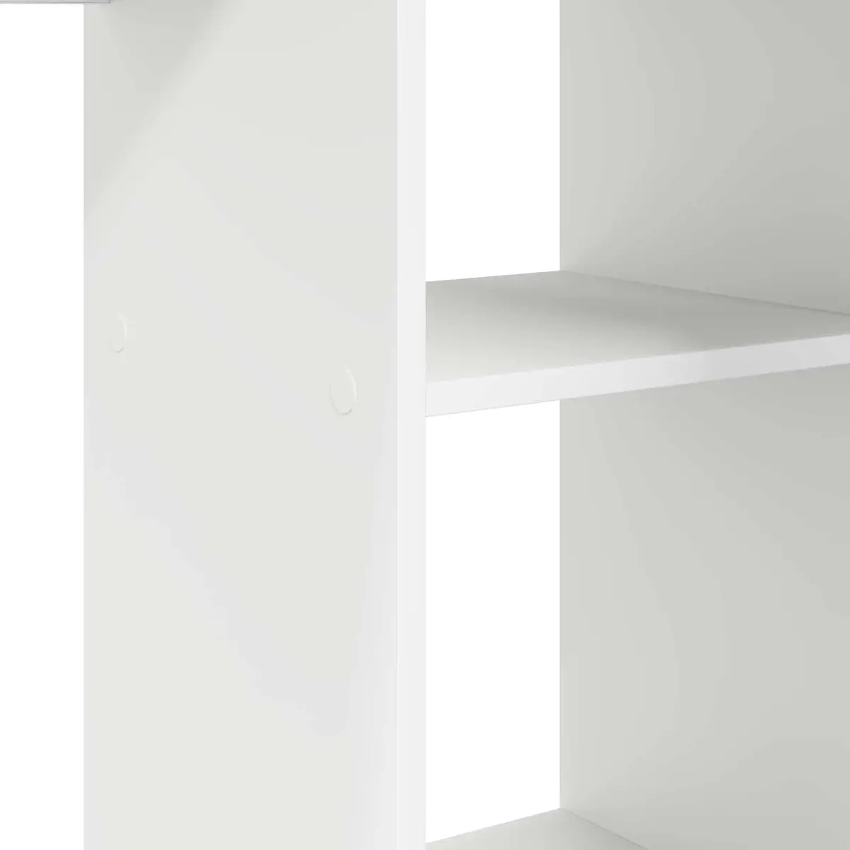 White Corner Desk with Integrated Shelves