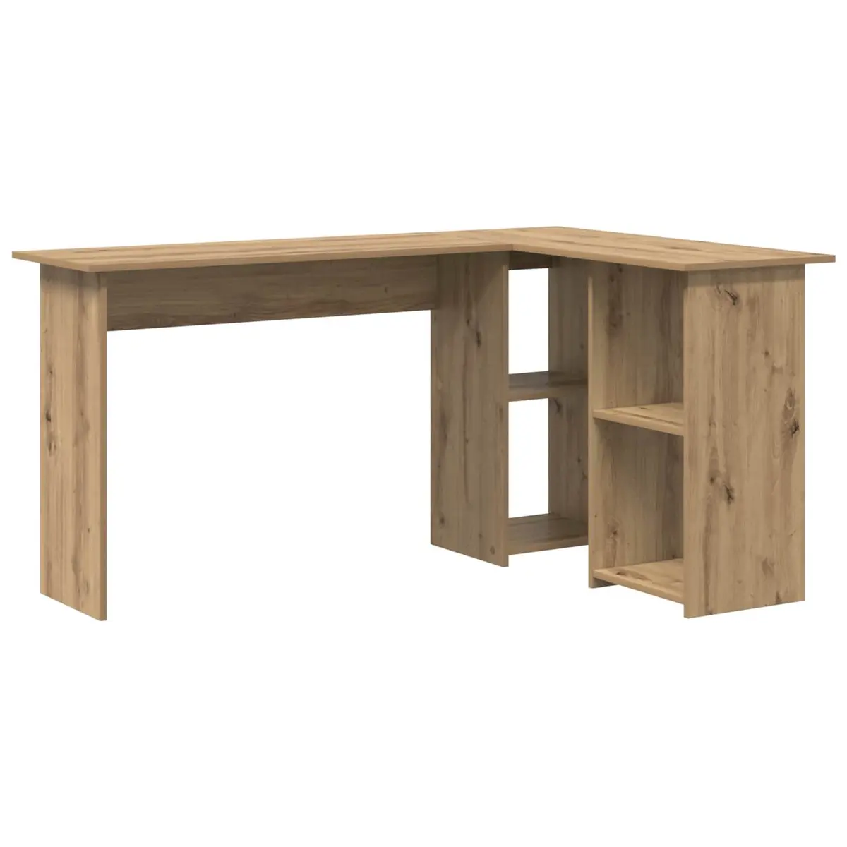 Corner Desk Engineered Wood Modern Office Workspace 142 x 102 x 73 cm Brown