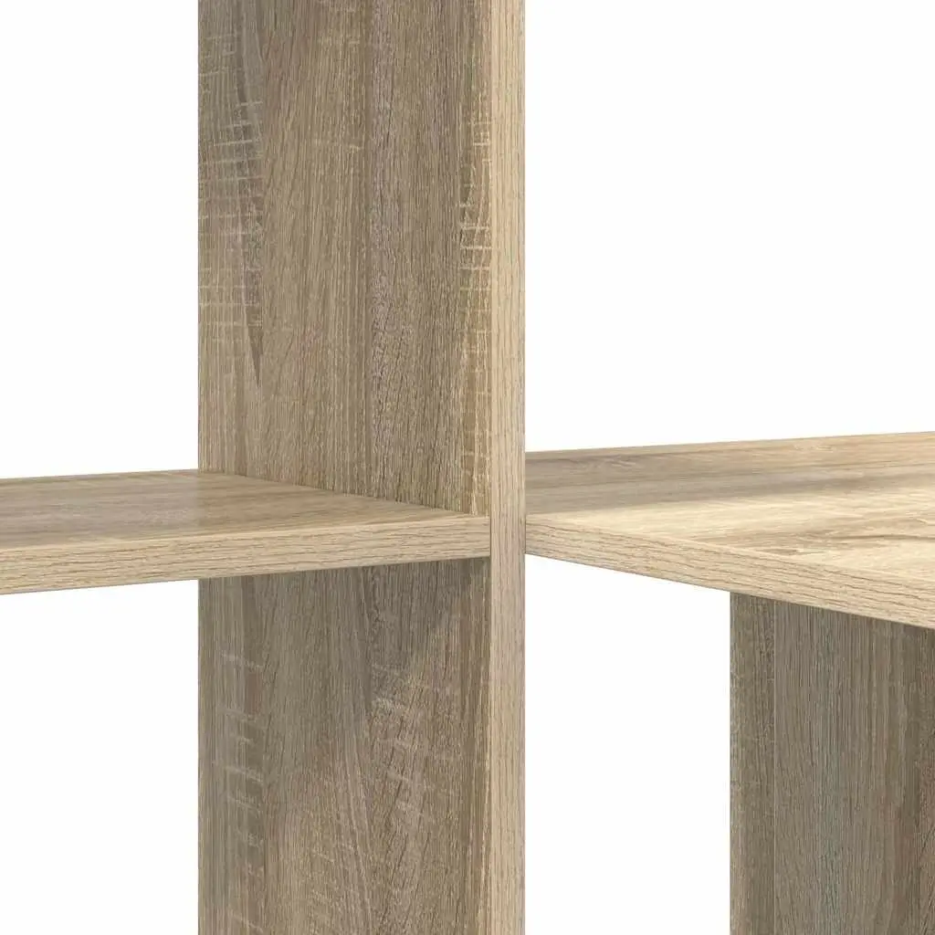 Engineered Wood Desk with Storage Shelves Brown Sonoma Oak Home Office Furniture