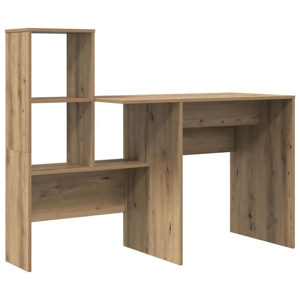Engineered Wood Desk Brown Home Office Furniture Computer Workspace 131.5 x 50 x 106.5 cm