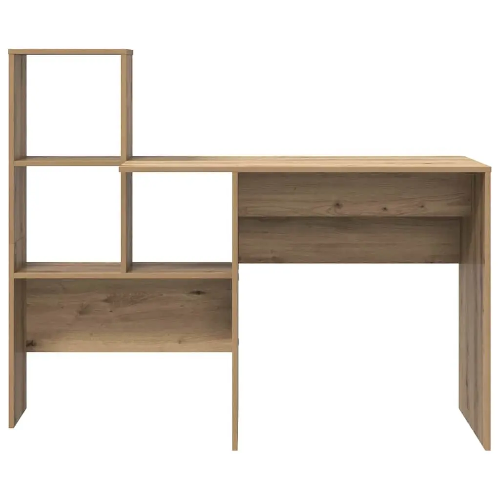 Engineered Wood Desk Brown Home Office Furniture Computer Workspace 131.5 x 50 x 106.5 cm