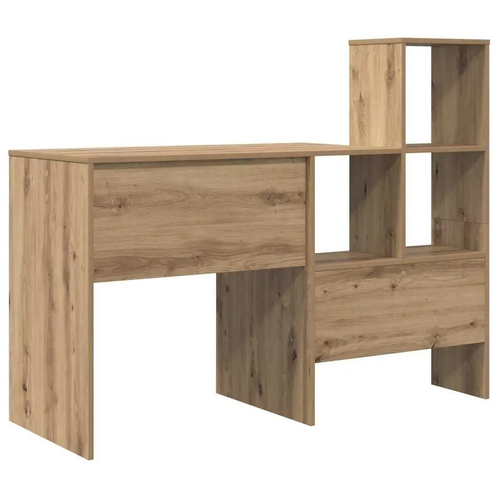 Engineered Wood Desk Brown Home Office Furniture Computer Workspace 131.5 x 50 x 106.5 cm