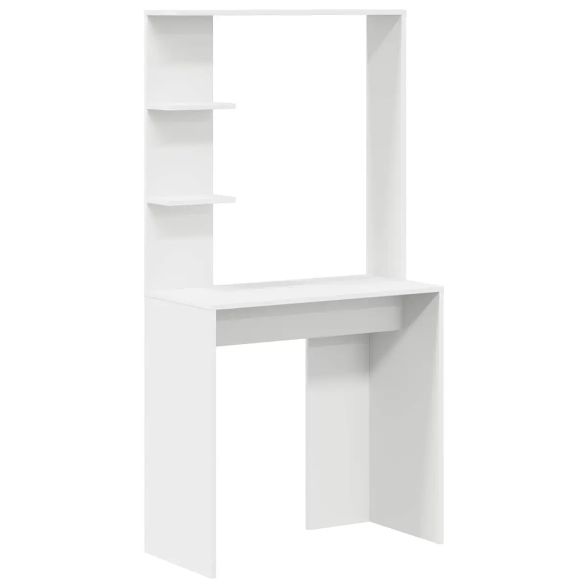 White Writing Desk with Ample Storage Options