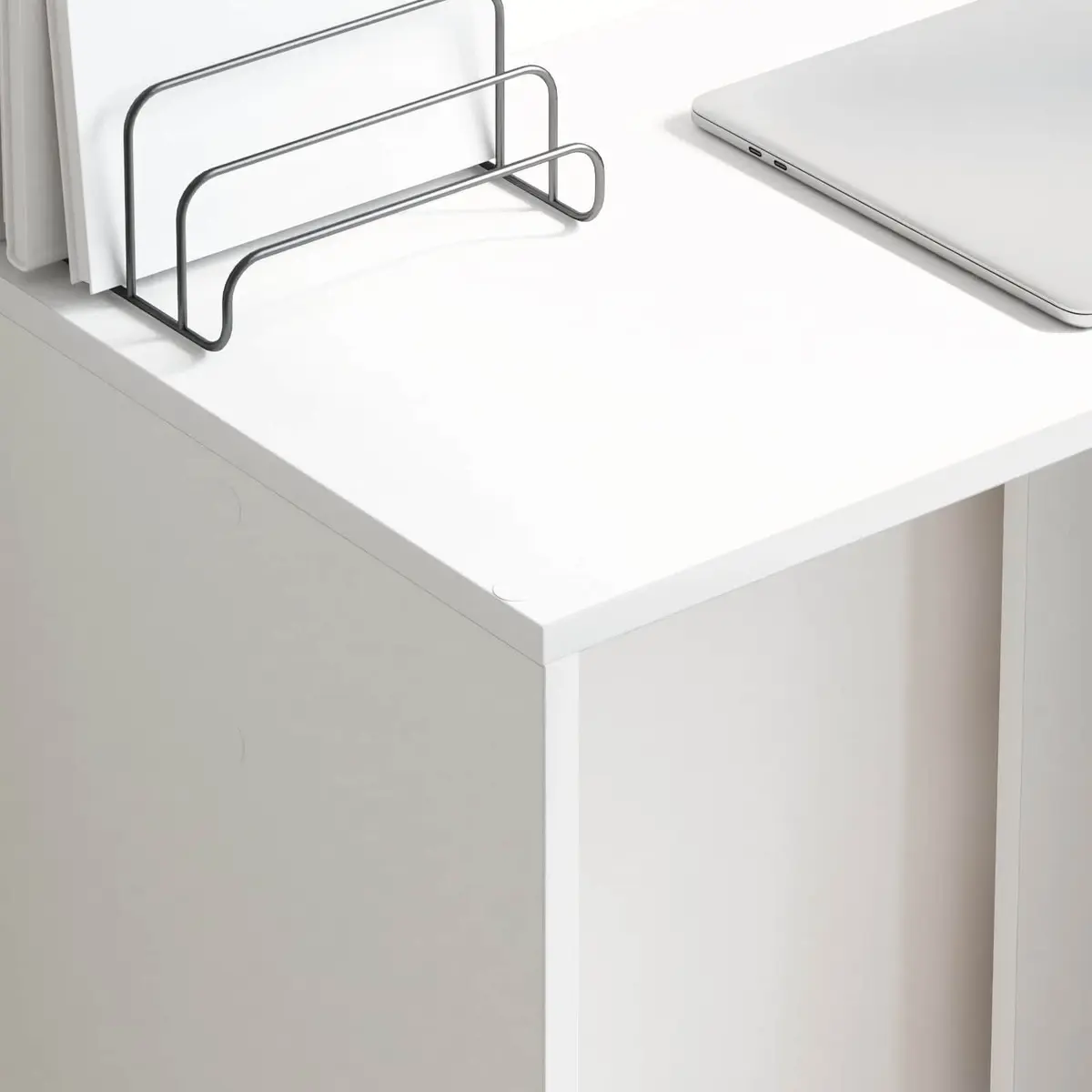 White Writing Desk with Ample Storage Options