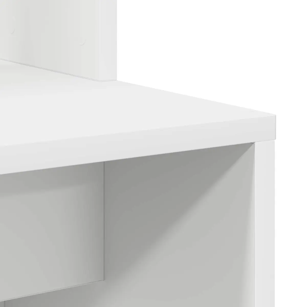 White Writing Desk with Ample Storage Options