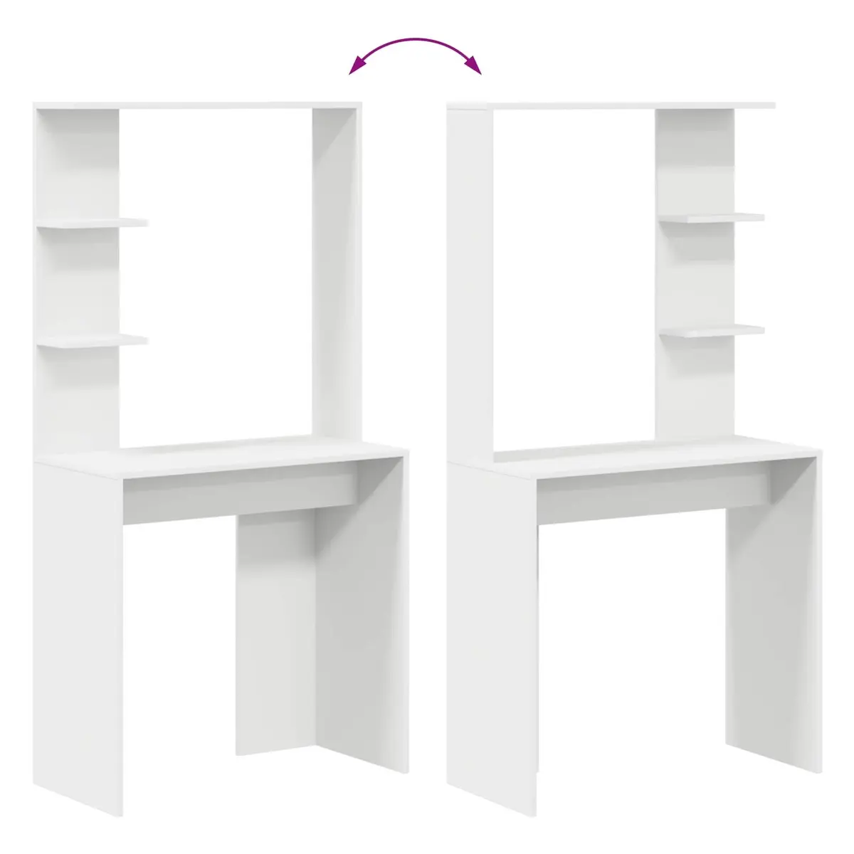 White Writing Desk with Ample Storage Options