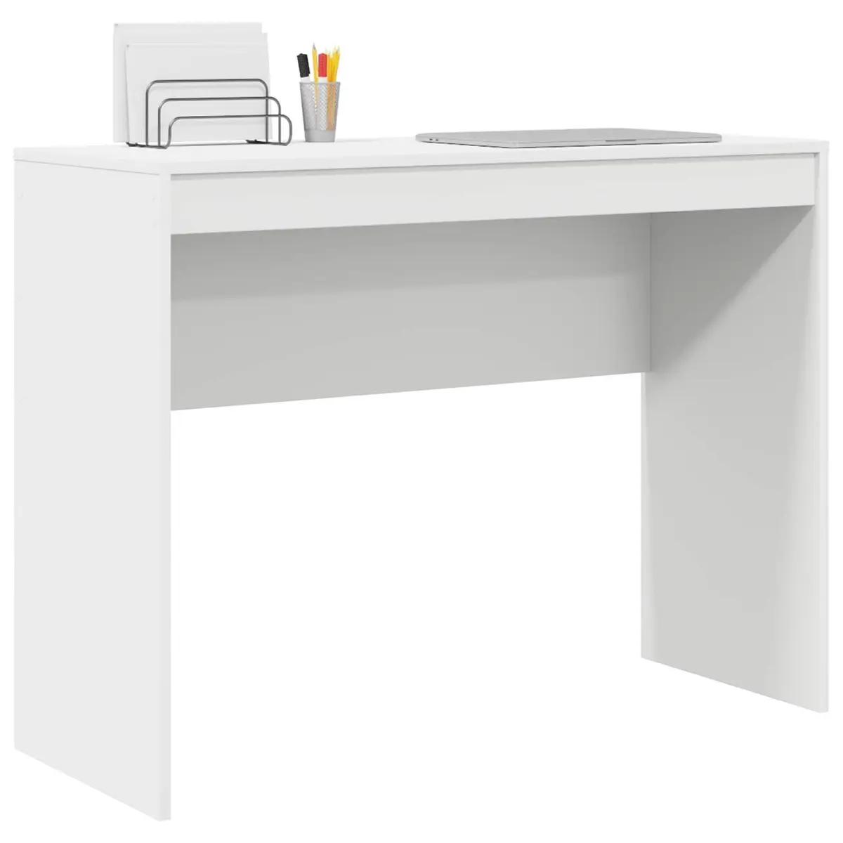 Writing Desk Compact Office Study 100x40x76cm White Engineered Wood