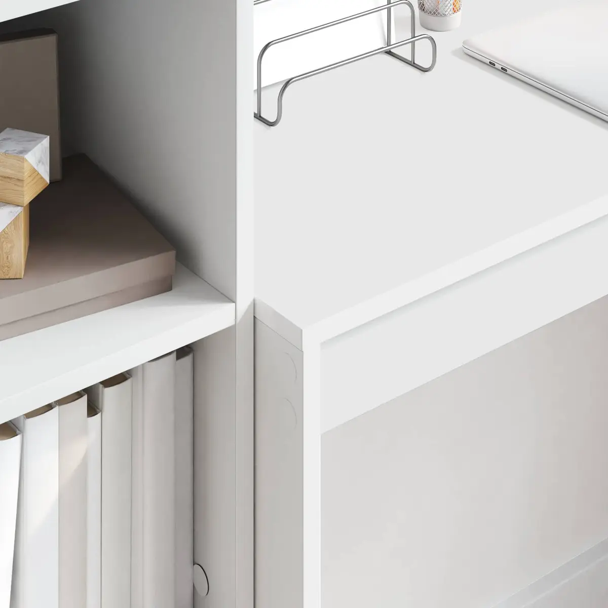 Writing Desk Compact Office Study 100x40x76cm White Engineered Wood